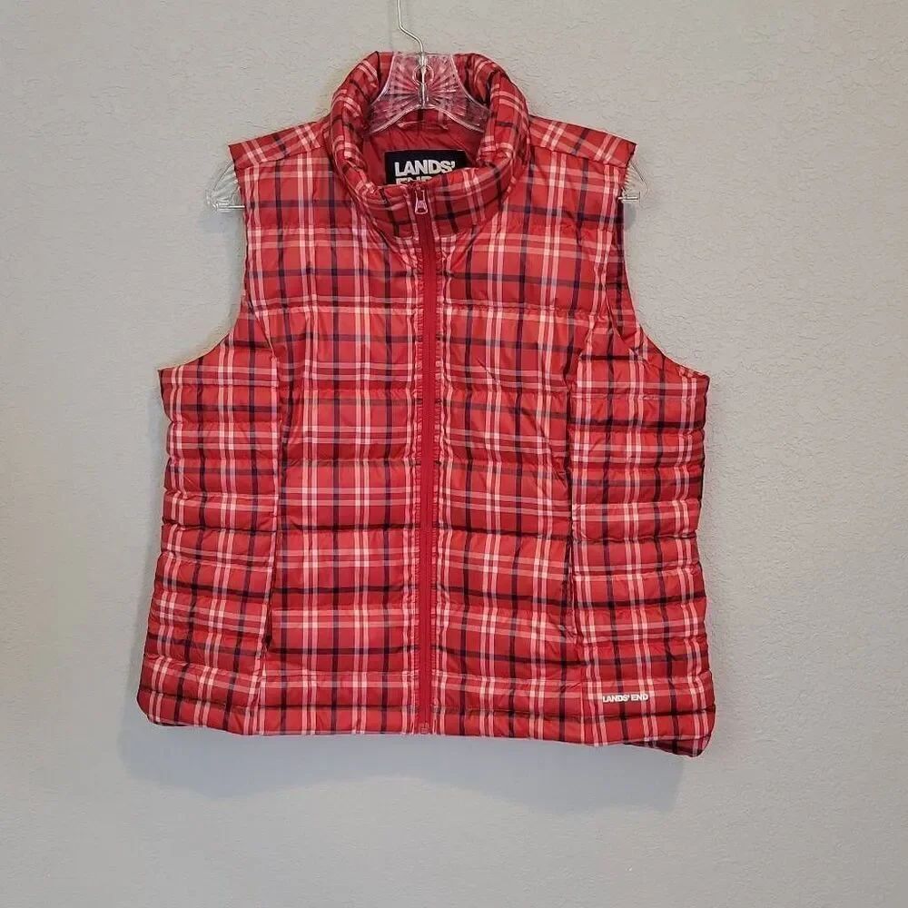 Lands' End Women's Outerwear Down Puffer Vest Size L/P